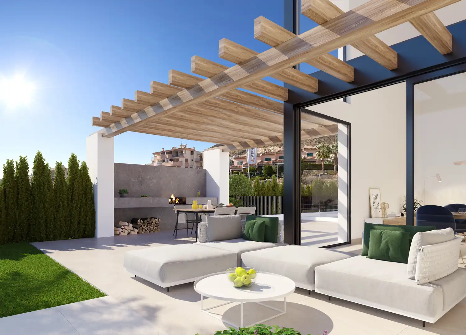 Terraza de Casa o chalet en venta en Finestrat con Aire acondicionado, Jardín privado y Terraza
