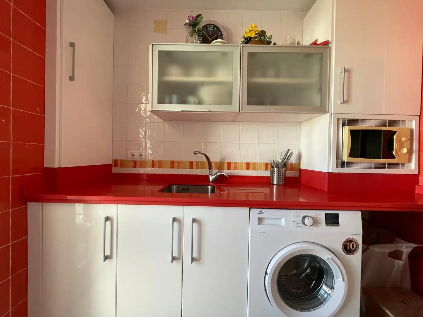 Cocina de Apartamento de alquiler en El Rompido con Aire acondicionado, Calefacción y Amueblado