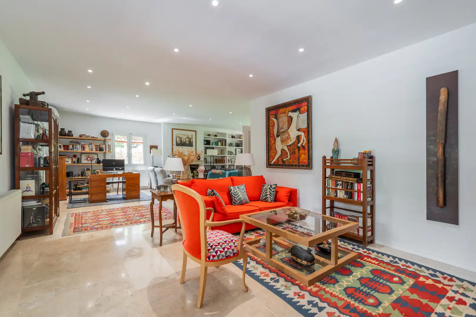 Living room of Houses for sale in Madrid  with Air Conditioner, Private garden and Swimming Pool