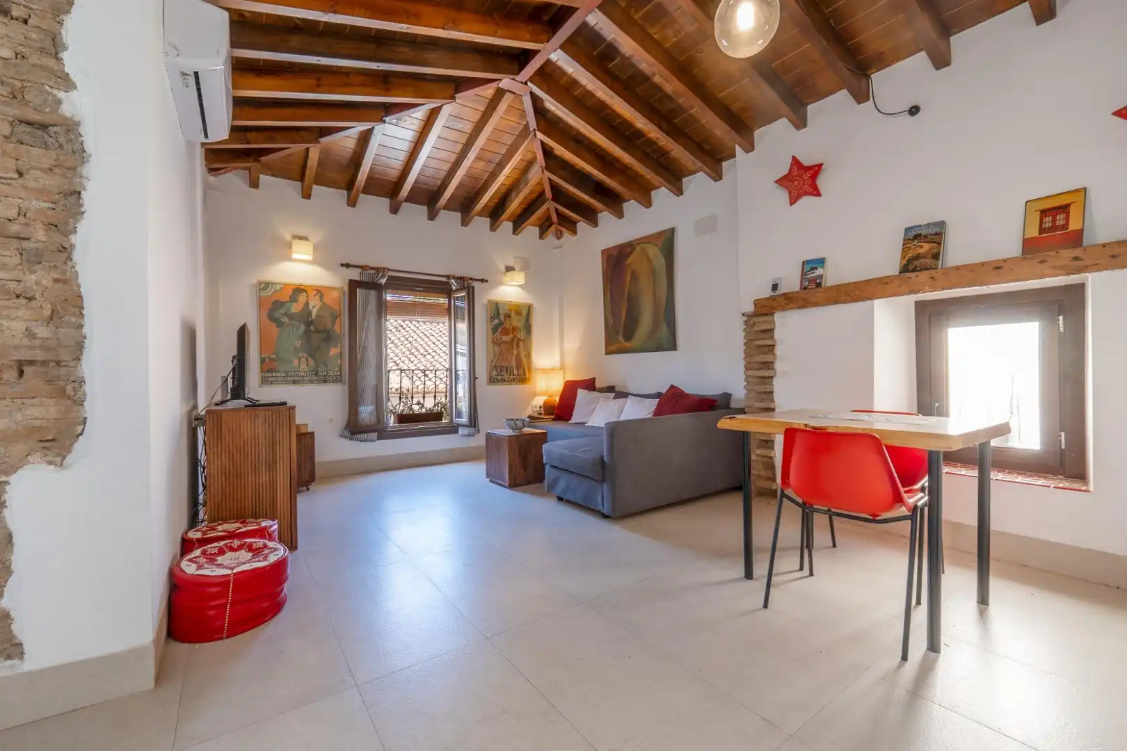 Living room of Houses for sale in Granada  with Air Conditioner, Terrace and Furnished