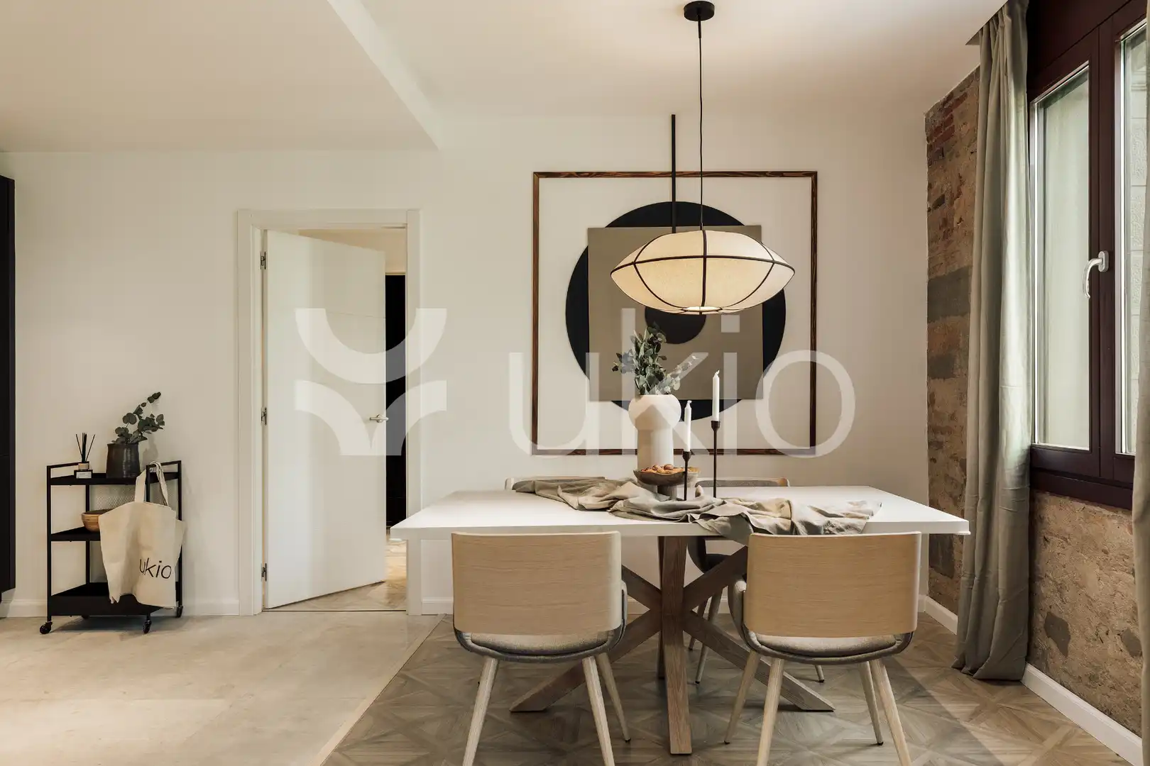 Dining room of Apartments for rent in Barcelona  with Air Conditioner, Heating and Furnished