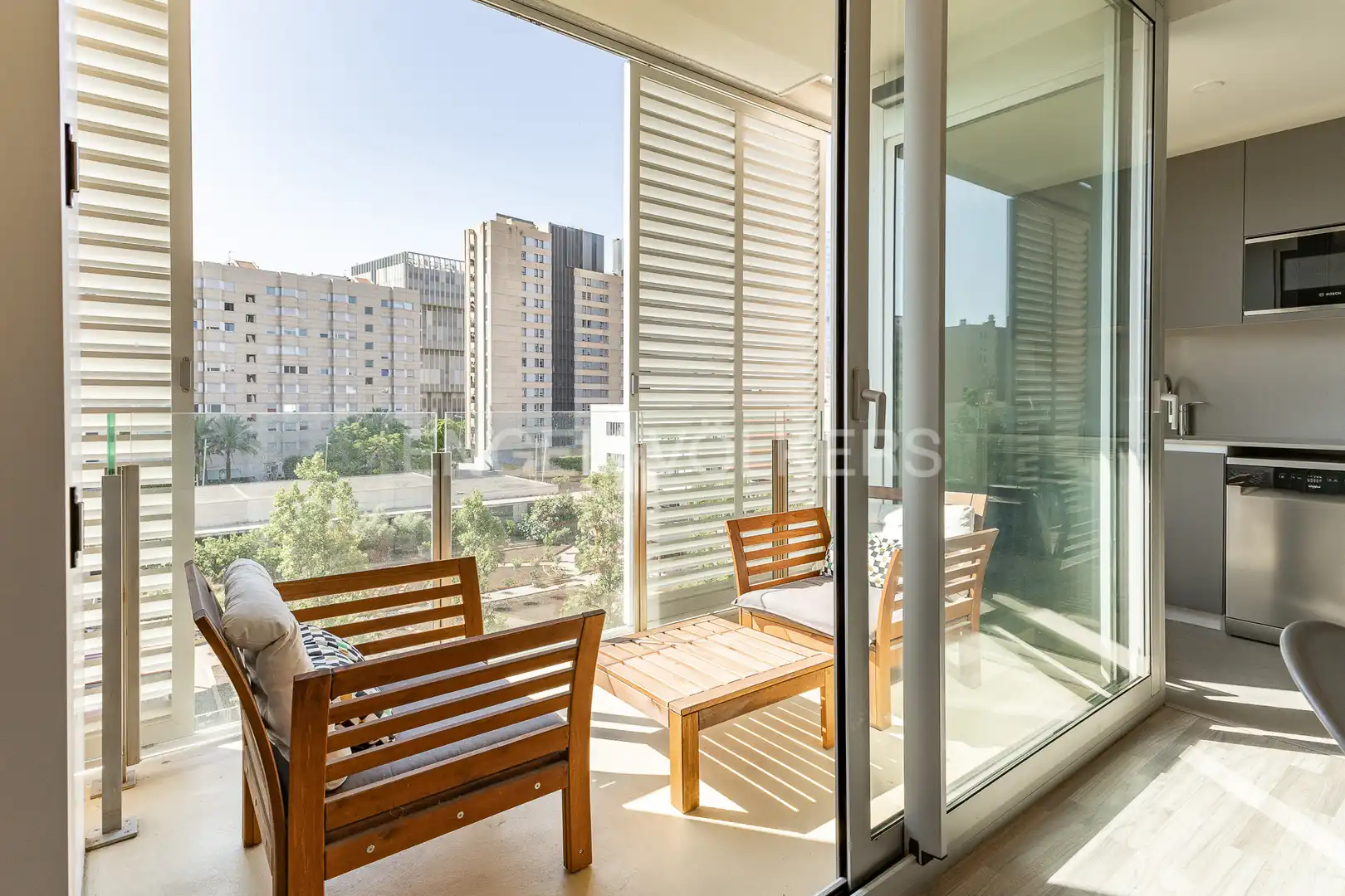 Terrace of Flat for sale in Sant Adrià de Besòs  with Air Conditioner, Heating and Parquet flooring