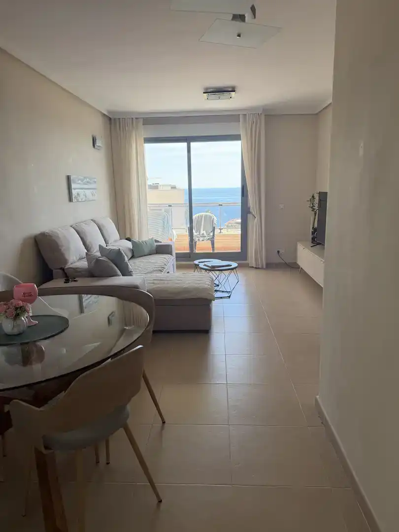 Wohnzimmer von Wohnung zur Miete in Calpe / Calp mit Klimaanlage, Privatgarten und Abstellraum