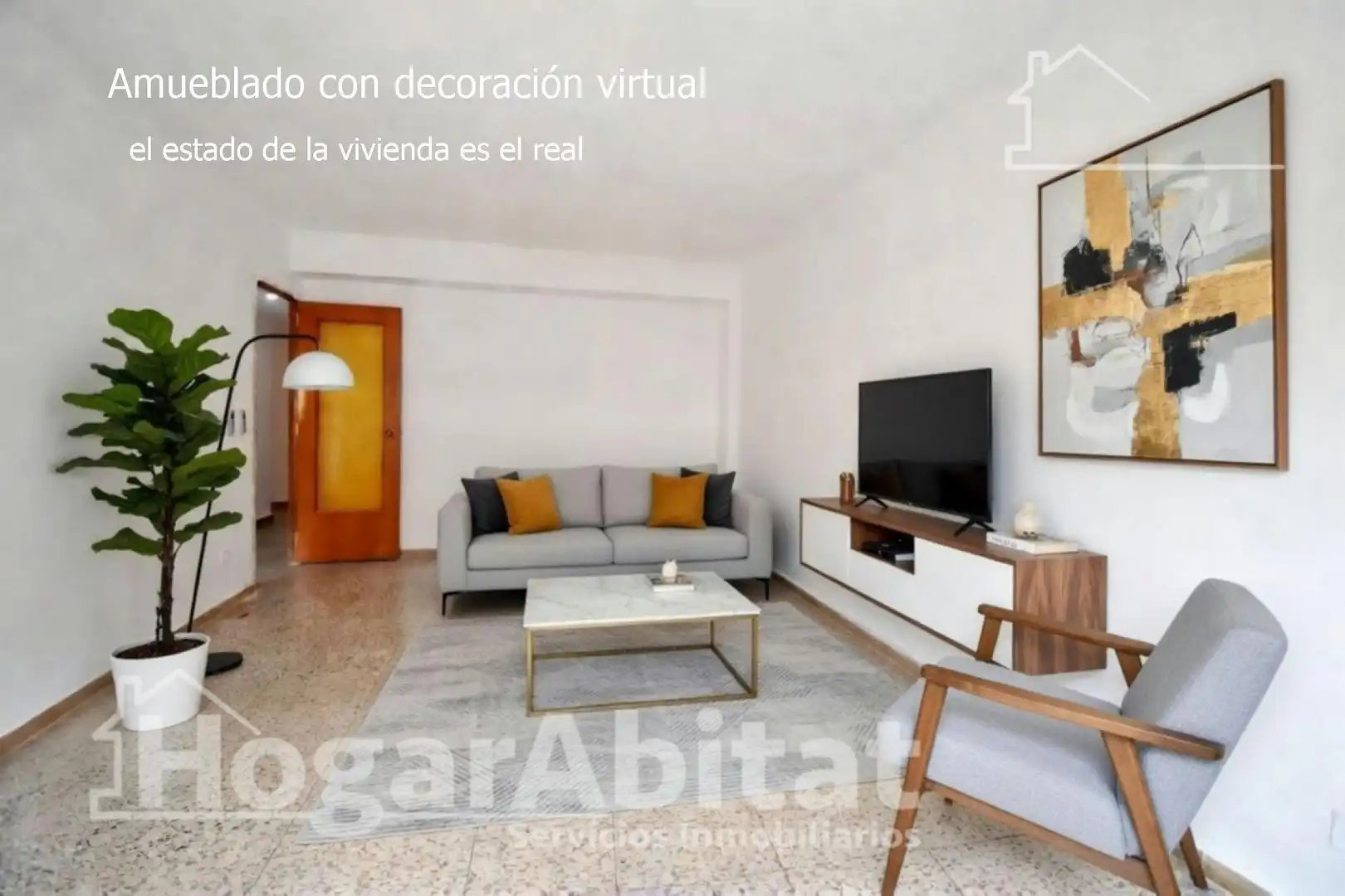 Sala d'estar de Pis en venda en Gandia amb Terrassa i Balcó