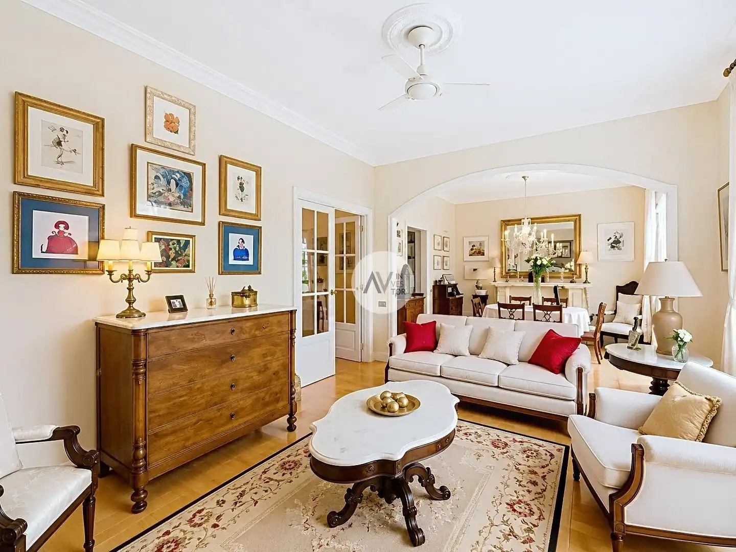 Sala d'estar de Apartament en venda en Barcelona amb Calefacció, Parquet i Moblat