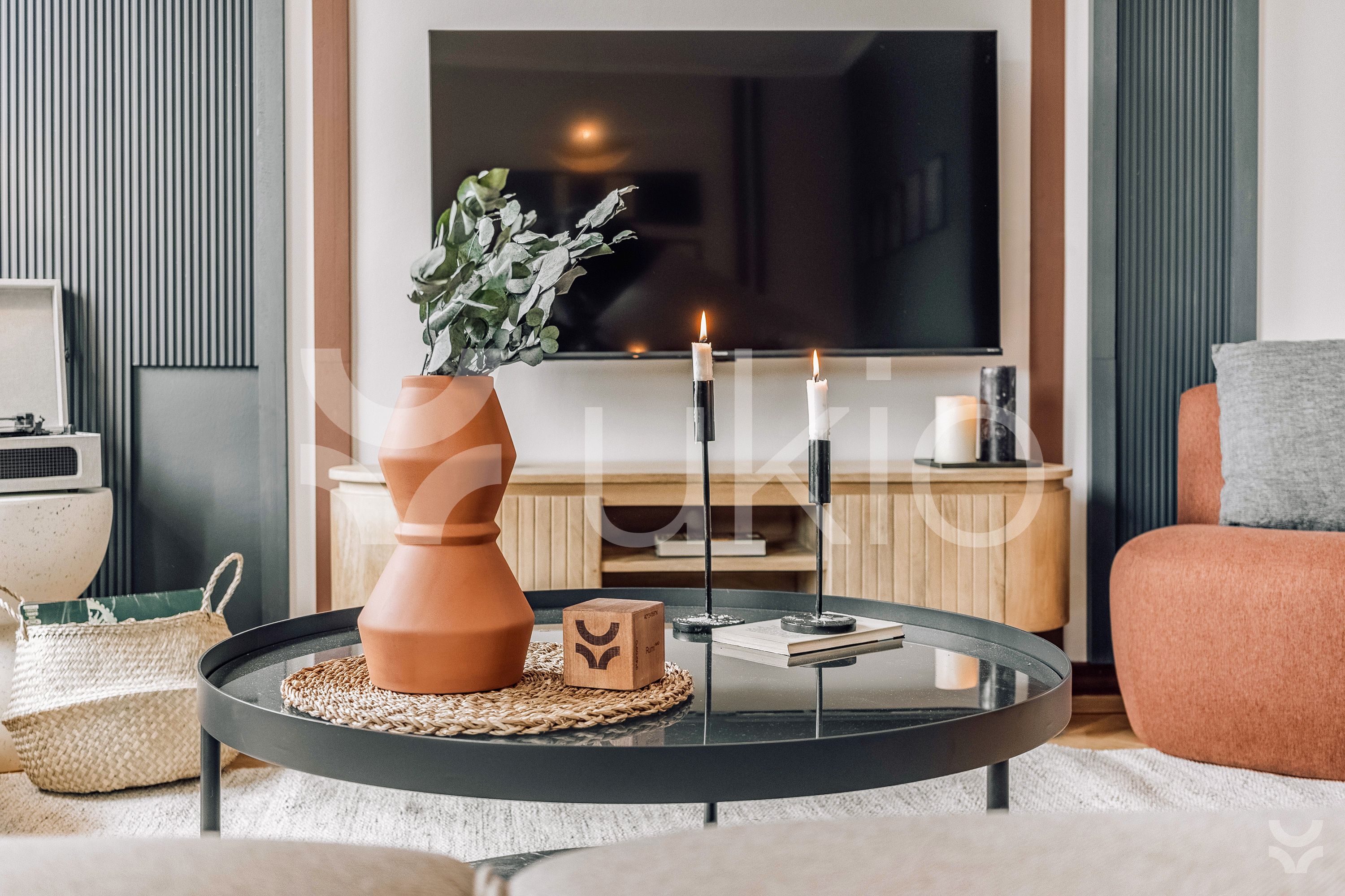 Sala de estar de Apartamento de alquiler en  Madrid Capital con Aire acondicionado, Calefacción y Amueblado
