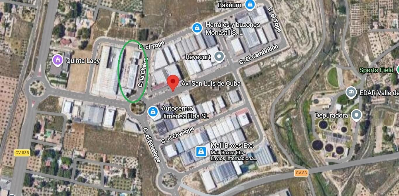 Außenansicht von Fabrikhallen zum Verkauf in Elda