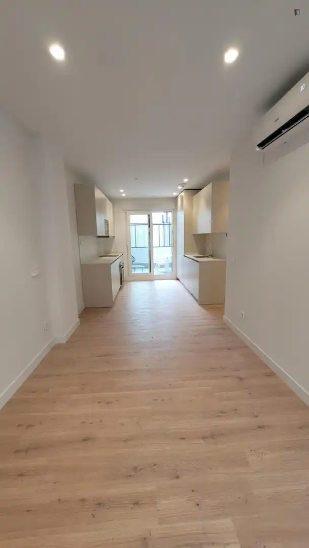 Cuina de Apartament de lloguer en Madrid amb Aire condicionat, Moblat i Forn