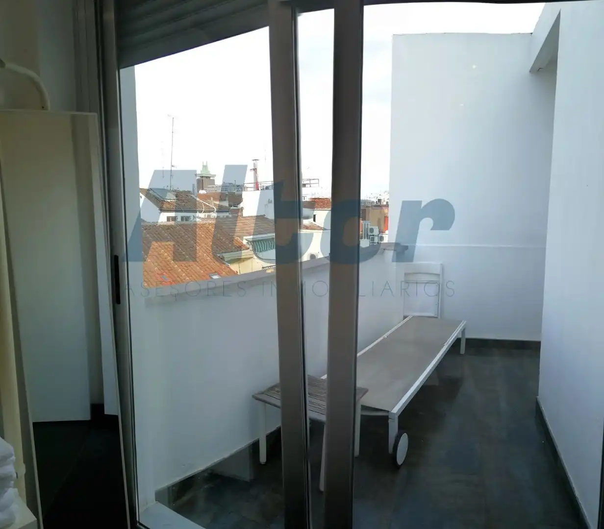 Balcony of Attic for rent in Madrid  with Heating, Terrace and Furnished