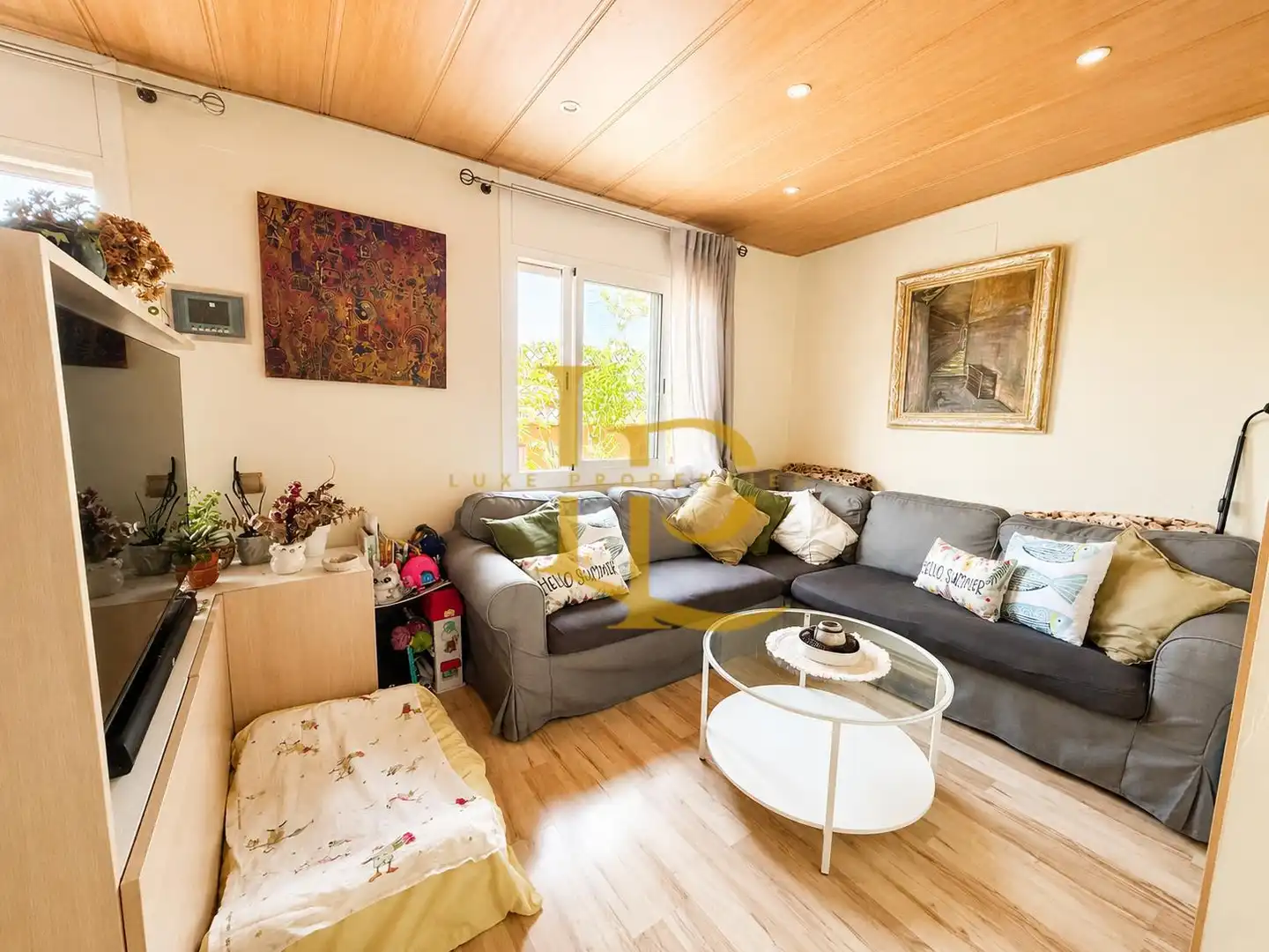 Sala de estar de Ático en venta en Rubí con Aire acondicionado, Calefacción y Parquet
