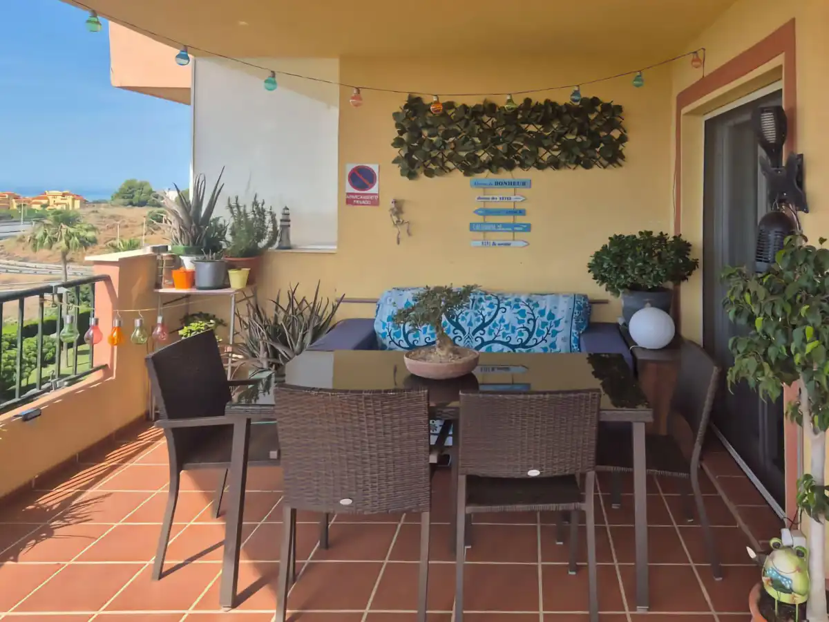 Terraza de Apartamento en venta en Mijas con Aire acondicionado, Calefacción y Piscina