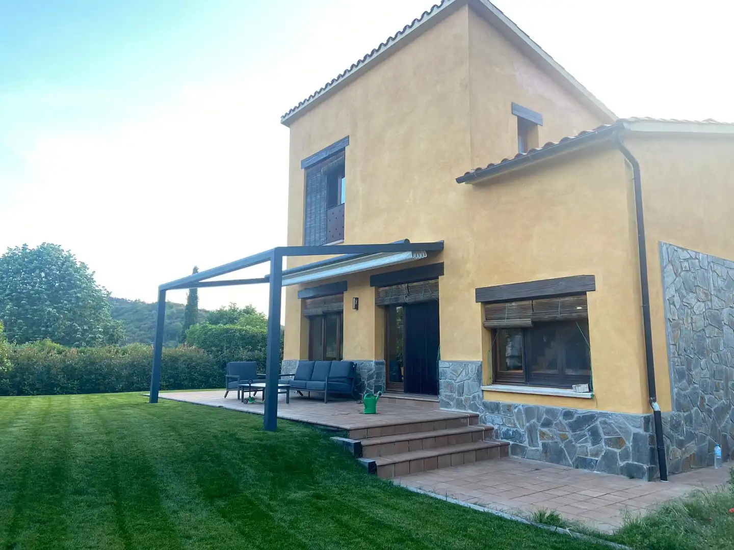 Terrace of Houses for rent in Sant Martí de Llémena  with Air Conditioner, Heating and Private garden
