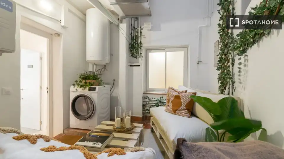 Living room of Flat for share in Barcelona  with Air Conditioner, Heating and Terrace