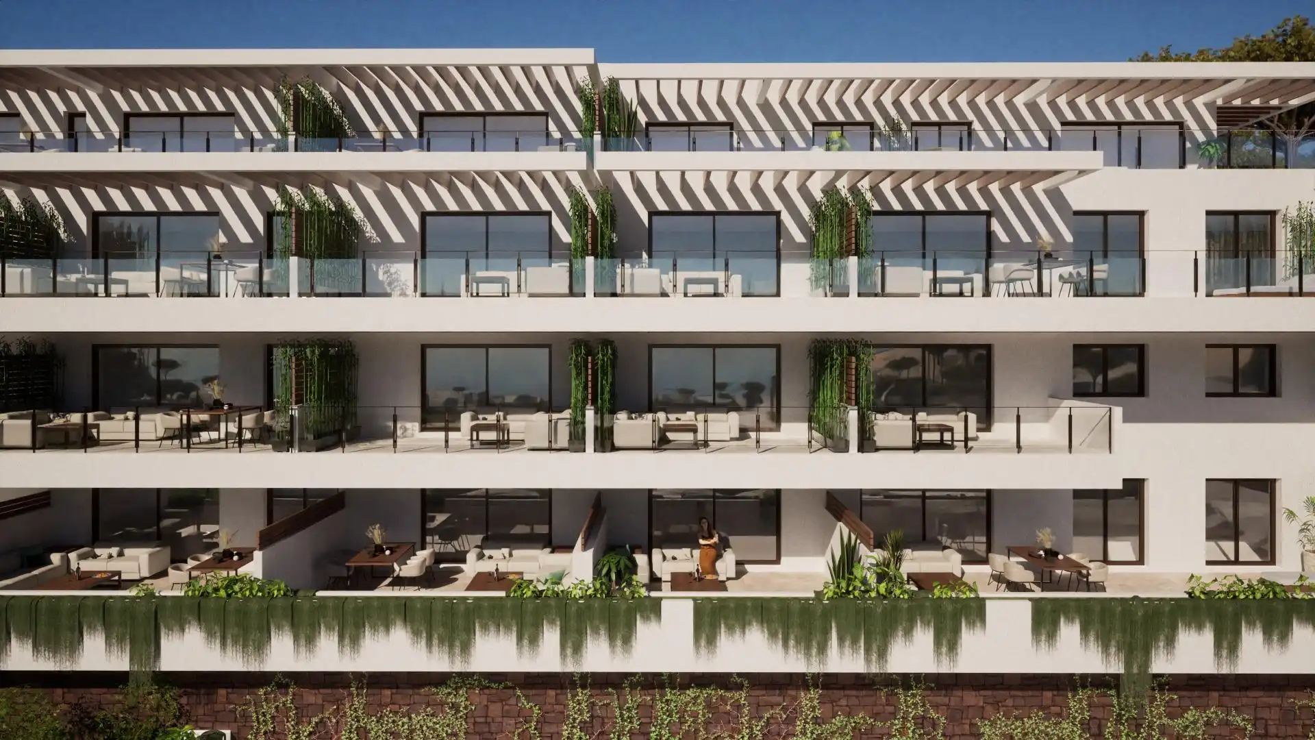 Vista exterior de Planta baja en venta en Mijas con Aire acondicionado, Jardín privado y Terraza