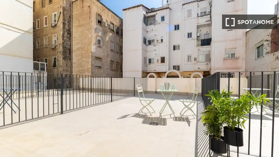 Terraza de Piso de alquiler en Valencia con Aire acondicionado, Calefacción y Amueblado