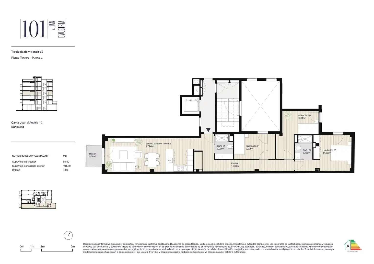 Piso en venta en Barcelona con Aire acondicionado, Calefacción y Terraza