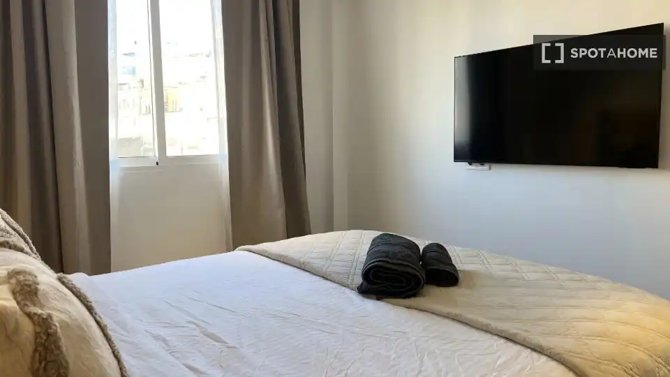 Schlafzimmer von Wohnung zur untervermieten in  Palma de Mallorca mit Klimaanlage, Terrasse und Möbliert