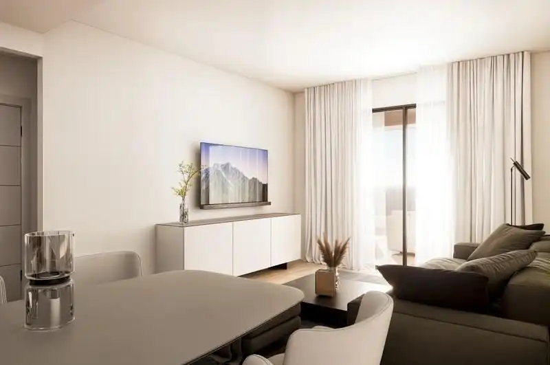 Sala d'estar de Apartament en venda en Finestrat amb Aire condicionat, Terrassa i Piscina comunitària