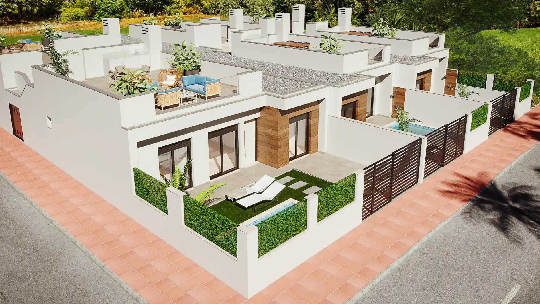 Vista exterior de Casa adosada en venta en Torre-Pacheco con Piscina