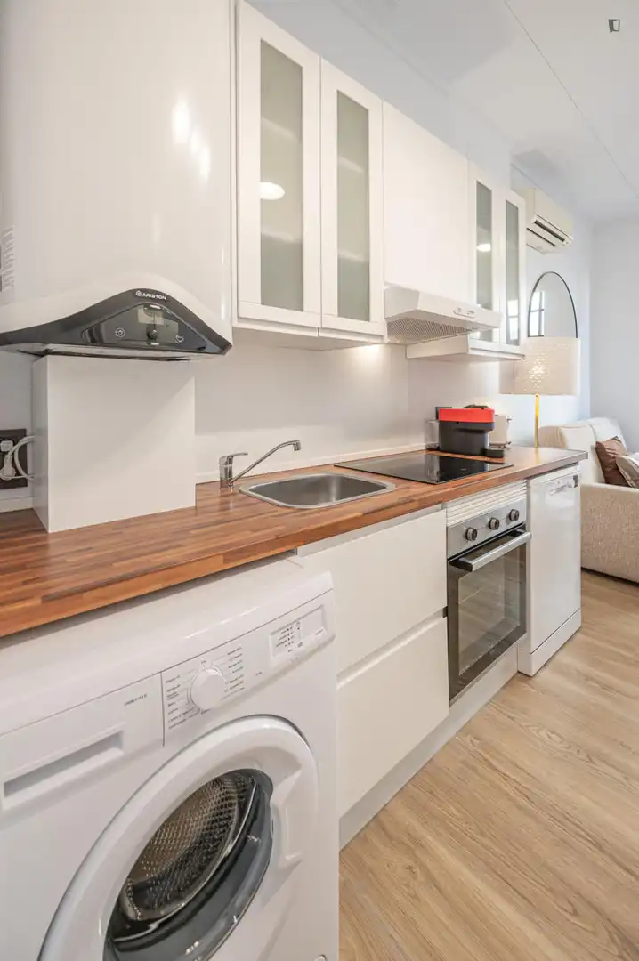 Cuina de Apartament de lloguer en Málaga amb Aire condicionat, Moblat i Forn