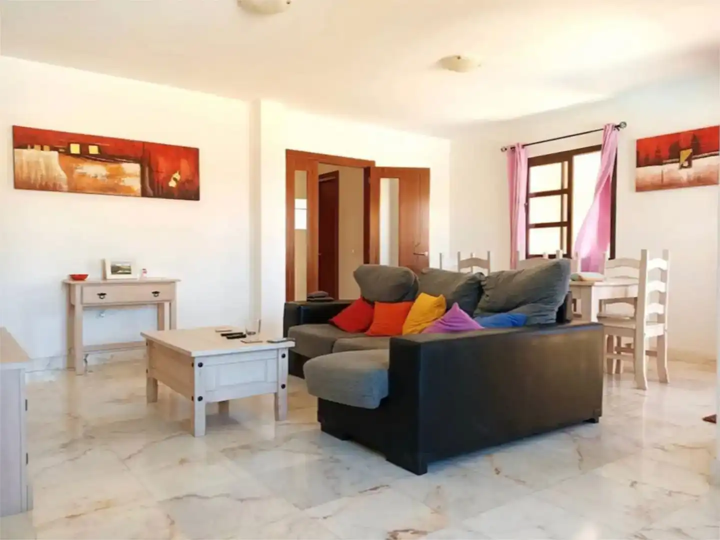 Living room of Flat for rent in La Oliva  with Private garden, Swimming Pool and Furnished