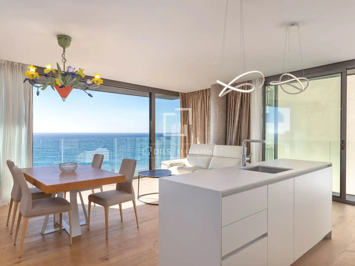 Wohnzimmer von Wohnung zum Verkauf in Lloret de Mar mit Klimaanlage, Terrasse und Schwimmbad