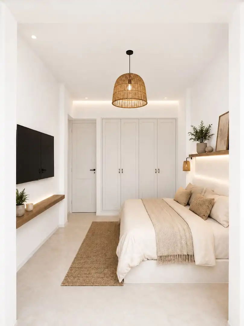 Schlafzimmer von Einfamilien-Reihenhaus zur Miete in L'Alfàs del Pi mit Klimaanlage, Privatgarten und Terrasse
