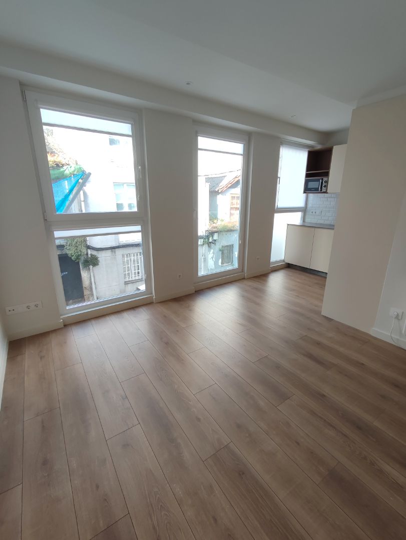 Sala d'estar de Apartament de lloguer en A Coruña Capital  amb Calefacció, Parquet i Forn