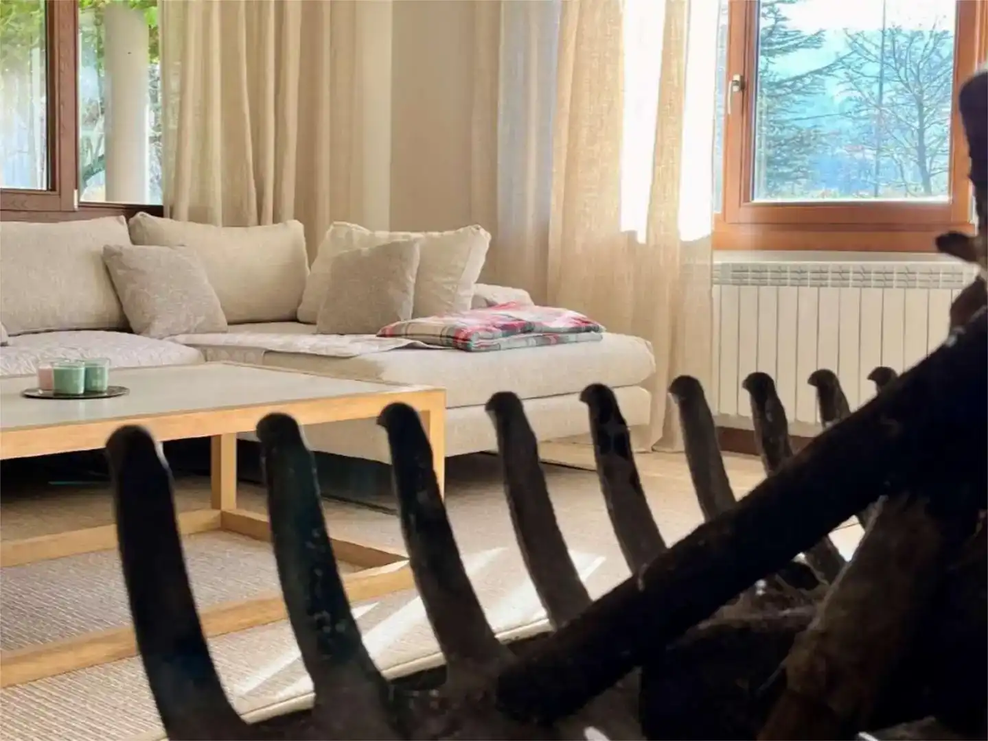Sala d'estar de Pis en venda en Anue amb Jardí privat, Parquet i Moblat