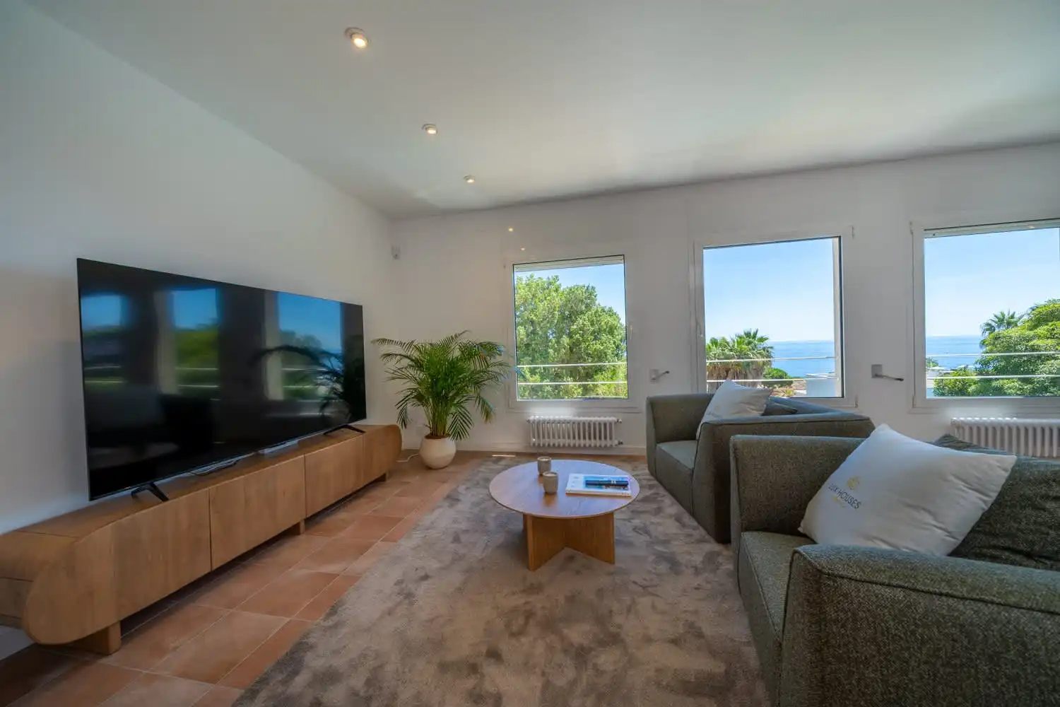 Sala de estar de Casa o chalet de alquiler en Blanes con Aire acondicionado, Calefacción y Jardín privado