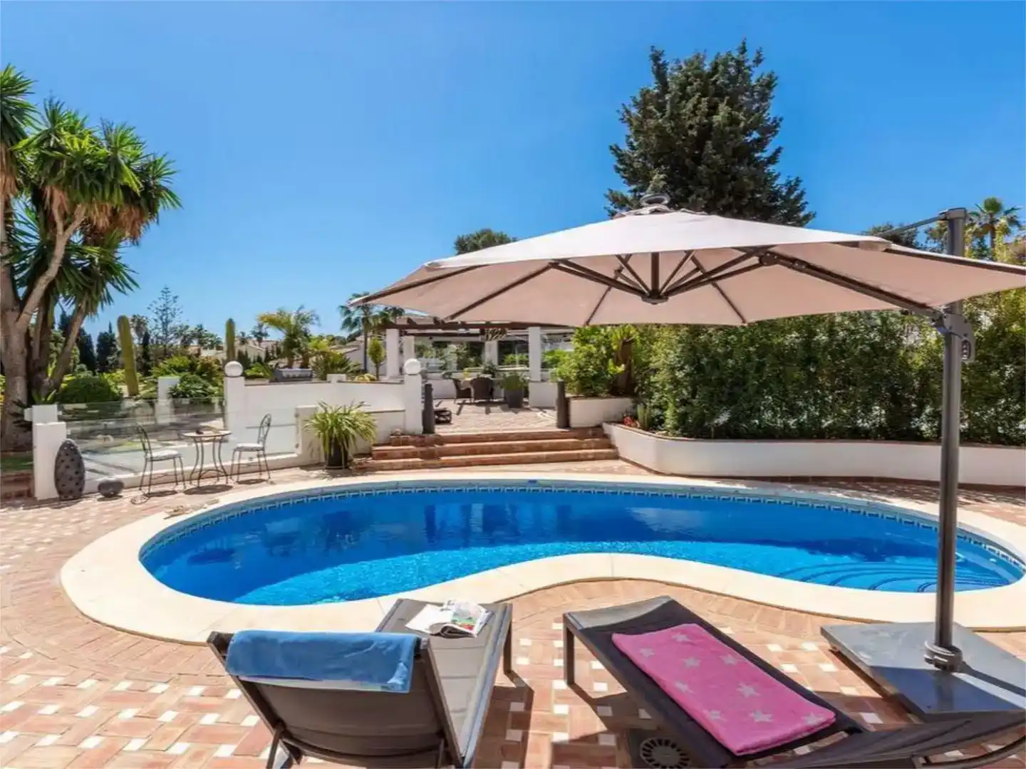 Piscina de Casa o xalet de lloguer en Mijas amb Aire condicionat, Jardí privat i Piscina