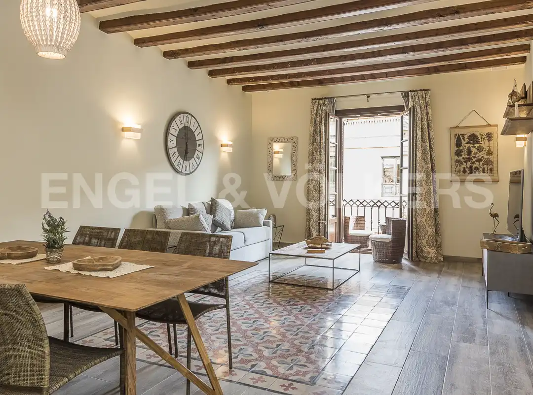 Sala d'estar de Pis de lloguer en Barcelona amb Aire condicionat, Calefacció i Moblat