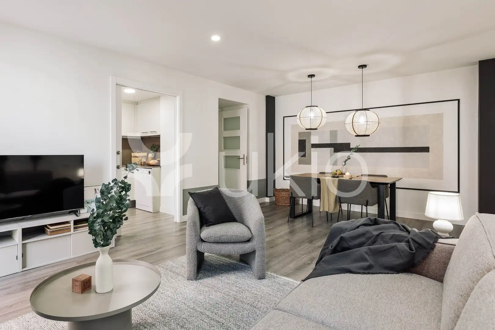 Sala de estar de Piso de alquiler en Barcelona con Aire acondicionado, Calefacción y Amueblado