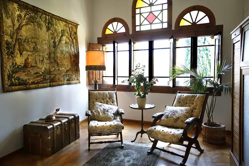 Sala de estar de Finca rústica en venta en Puigdàlber con Aire acondicionado, Calefacción y Jardín privado