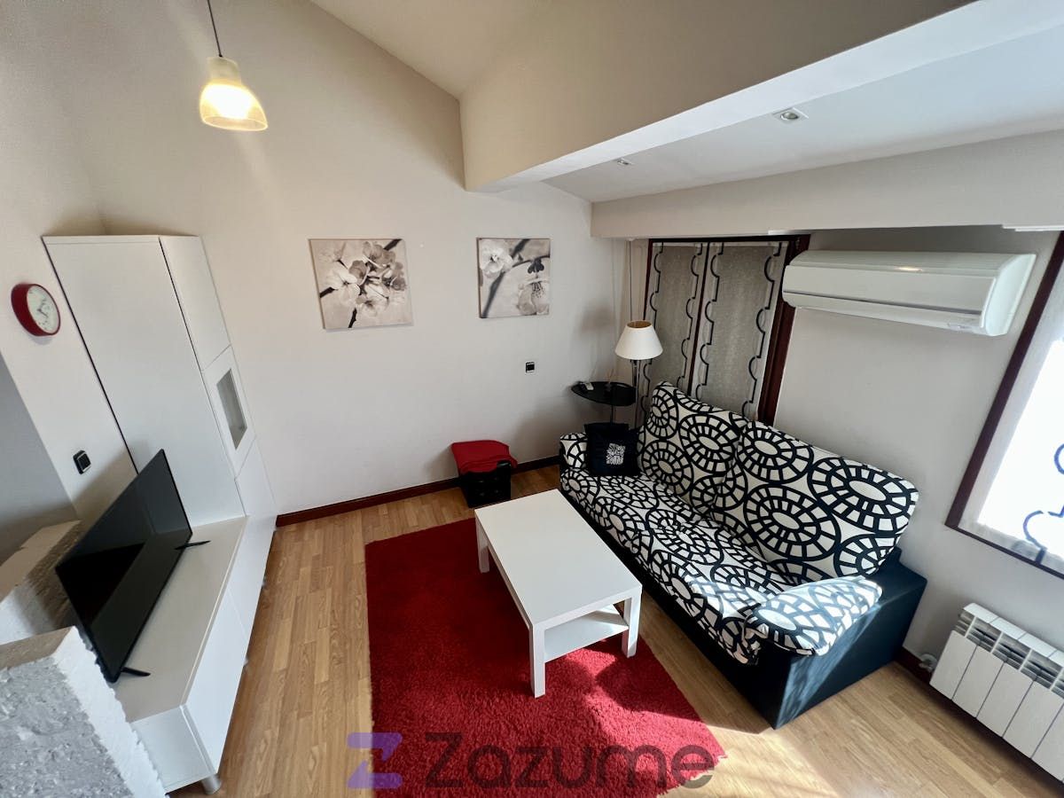 Sala d'estar de Àtic de lloguer en Vitoria - Gasteiz amb Aire condicionat, Calefacció i Jardí privat
