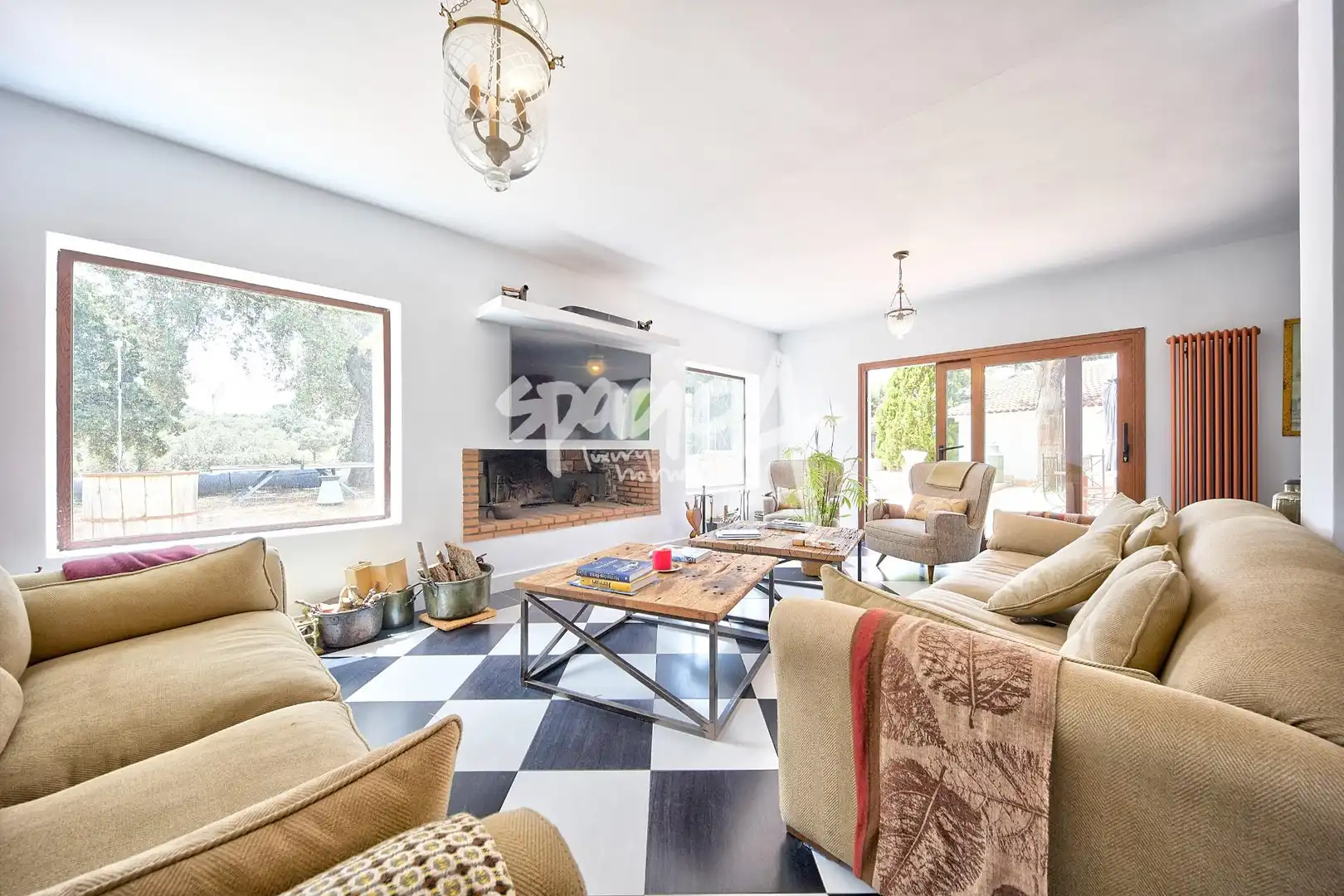 Living room of Houses for rent in Villanueva de la Cañada  with Air Conditioner, Heating and Private garden