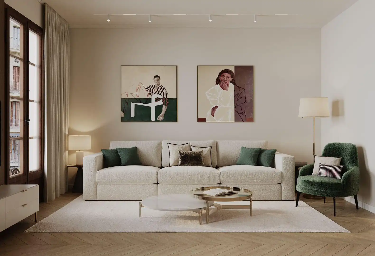 Sala de estar de Piso en venta en Barcelona con Aire acondicionado, Calefacción y Parquet