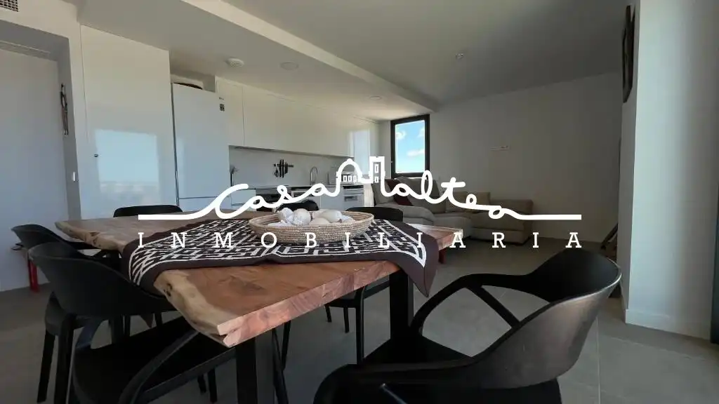 Sala d'estar de Pis de lloguer en Calpe / Calp amb Aire condicionat, Terrassa i Moblat