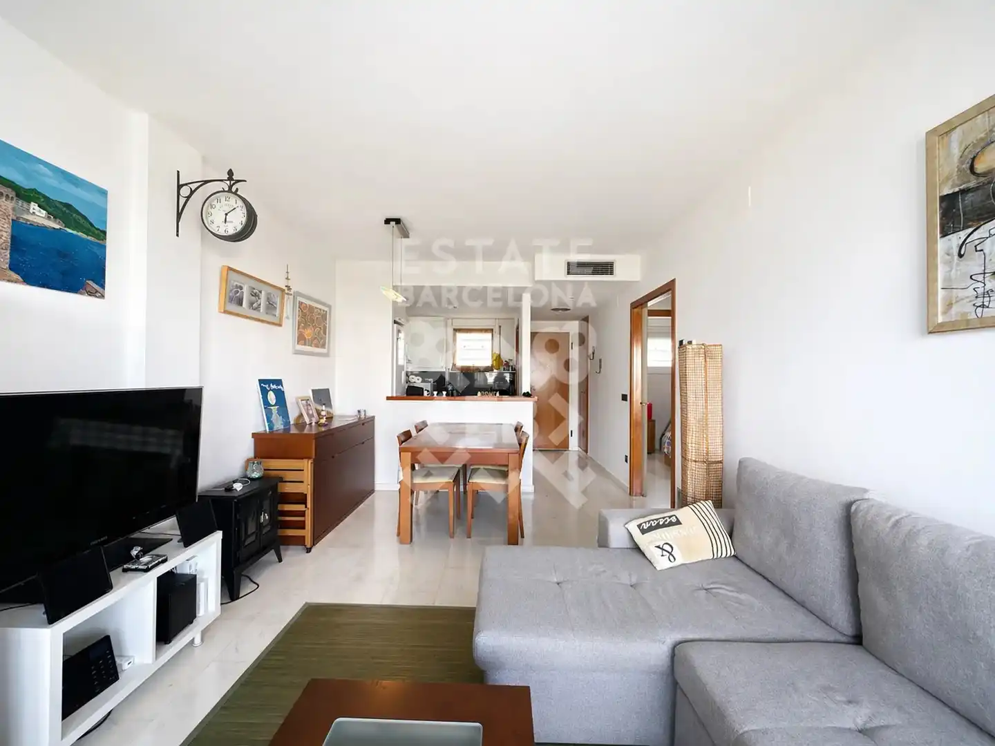 Wohnzimmer von Dachboden zum Verkauf in Blanes mit Klimaanlage, Terrasse und Gemeinschaftspool
