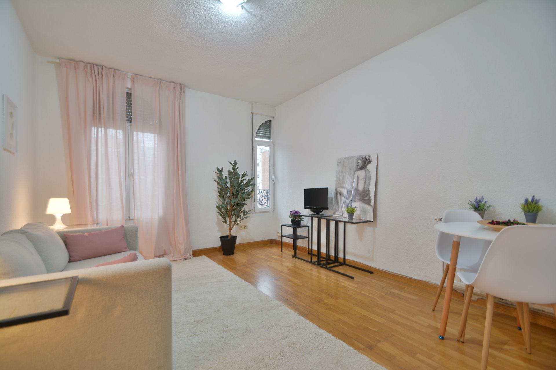 Living room of Flat to rent in  Madrid Capital  with Air Conditioner, Heating and Furnished