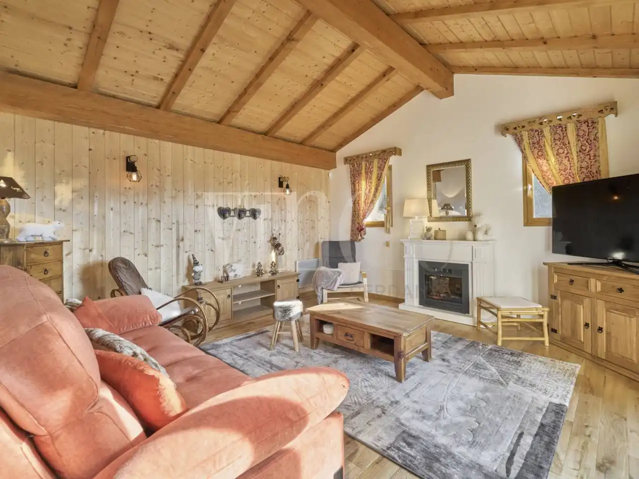Sala de estar de Casa adosada en venta en Bolquère con Calefacción, Jardín privado y Parquet