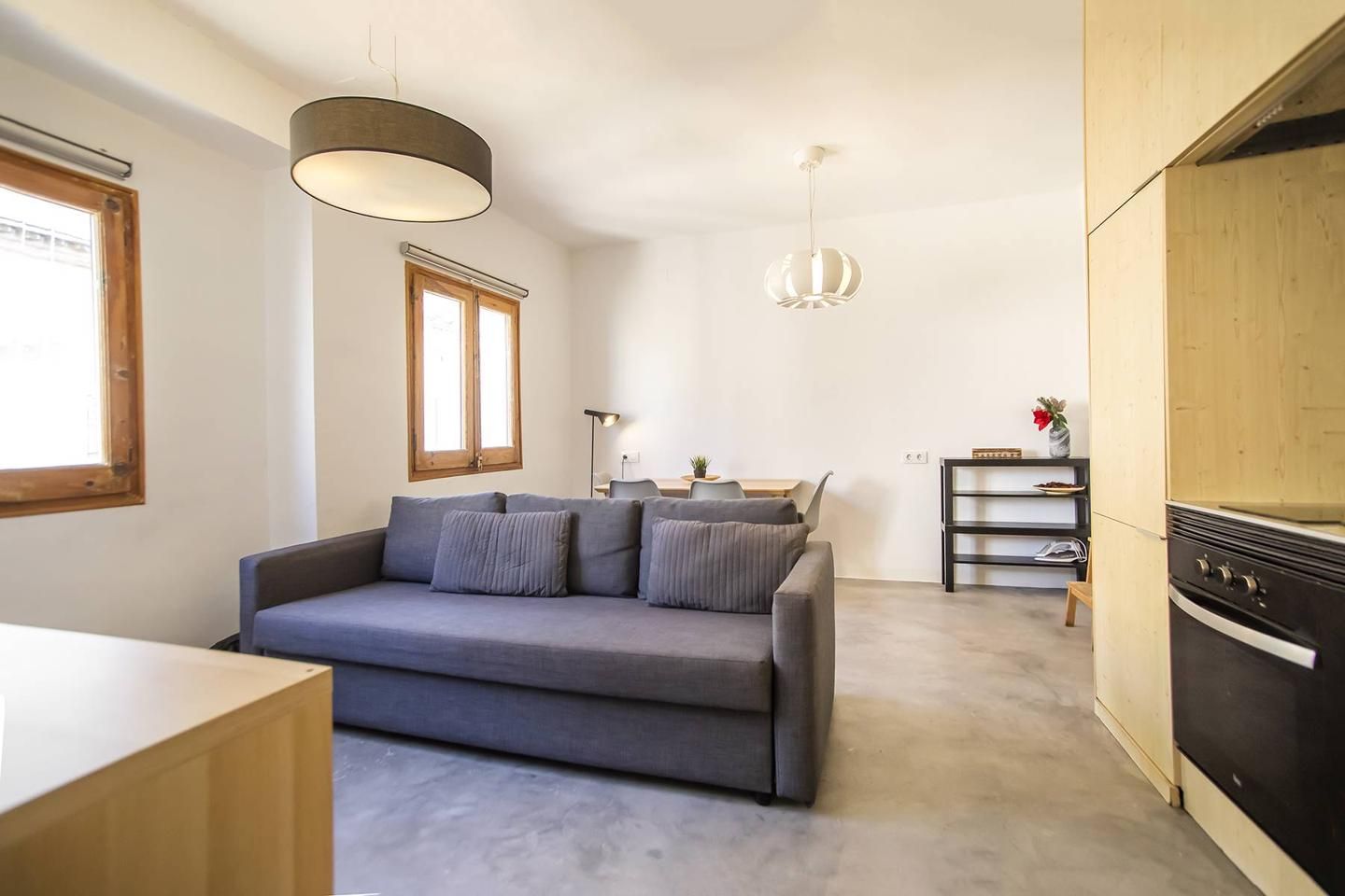 Living room of Flat to rent in  Barcelona Capital  with Air Conditioner, Heating and Furnished