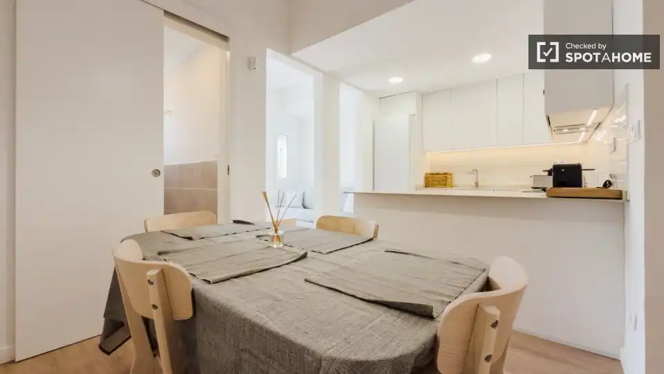 Menjador de Apartament per a compartir en Barcelona amb Aire condicionat, Calefacció i Terrassa