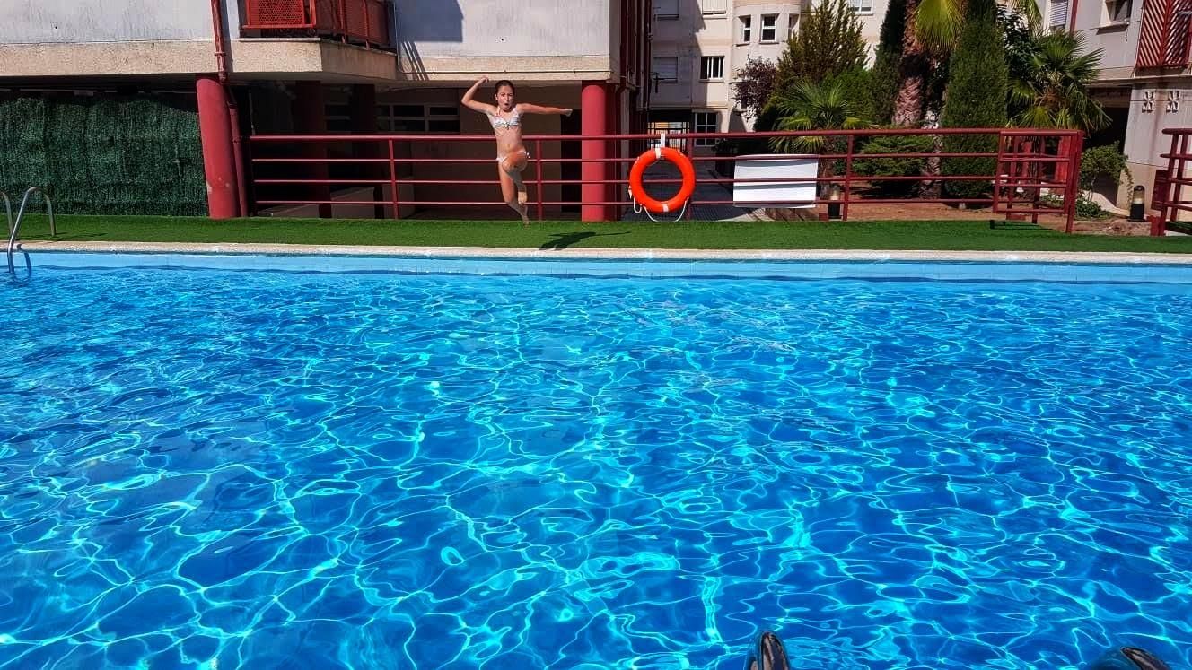 Swimming pool of Flat for sale in Plasencia  with Air Conditioner, Terrace and Furnished
