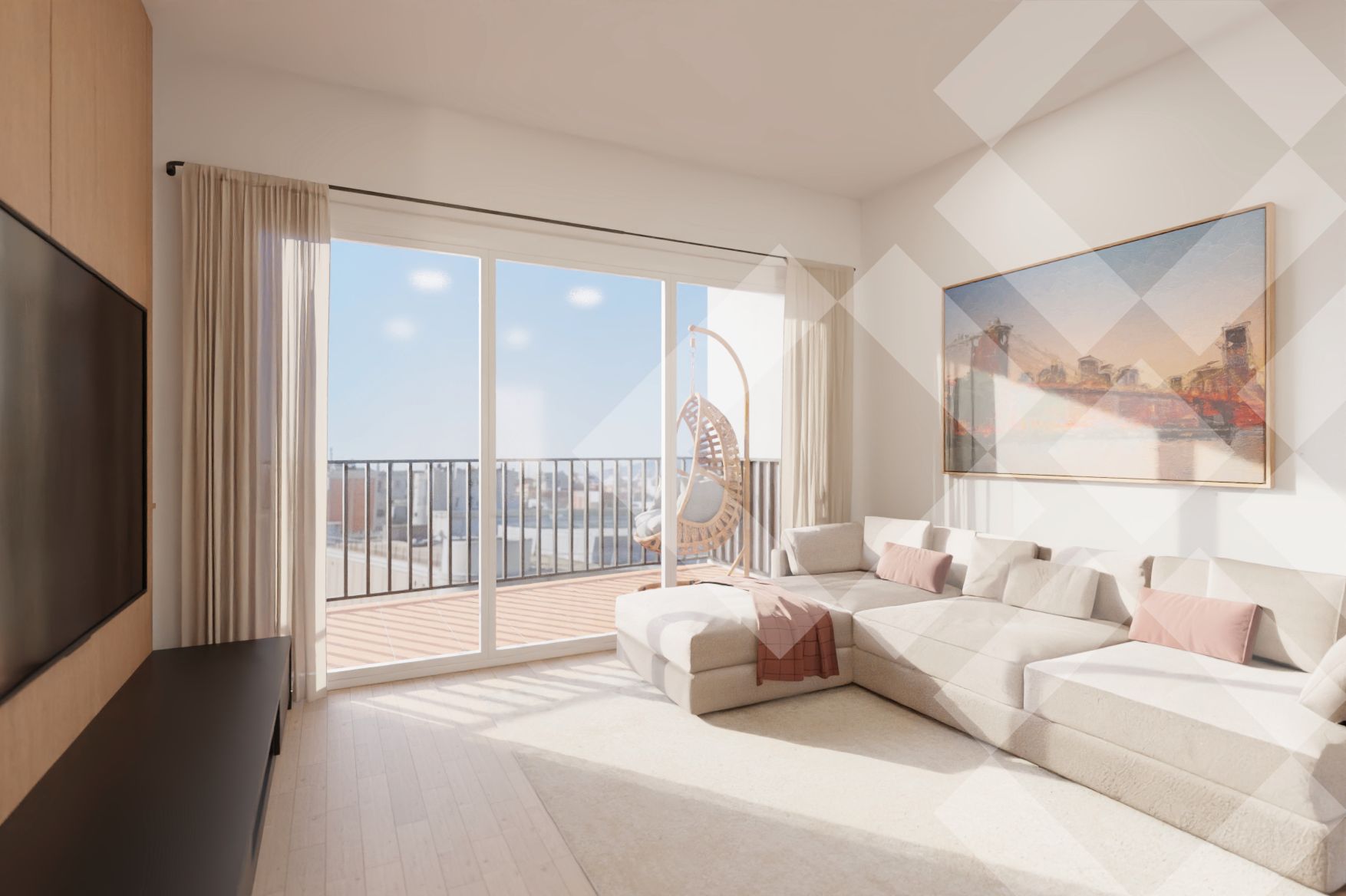 Sala d'estar de Pis en venda en  Barcelona Capital amb Aire condicionat, Calefacció i Parquet