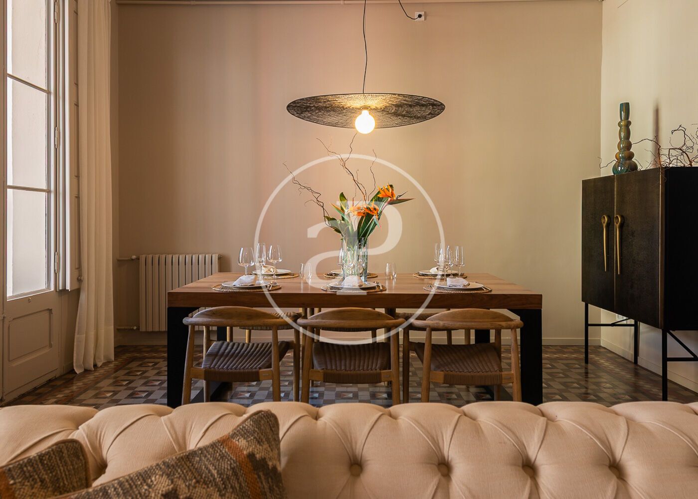 Dining room of Flat to rent in  Barcelona Capital  with Air Conditioner, Heating and Terrace