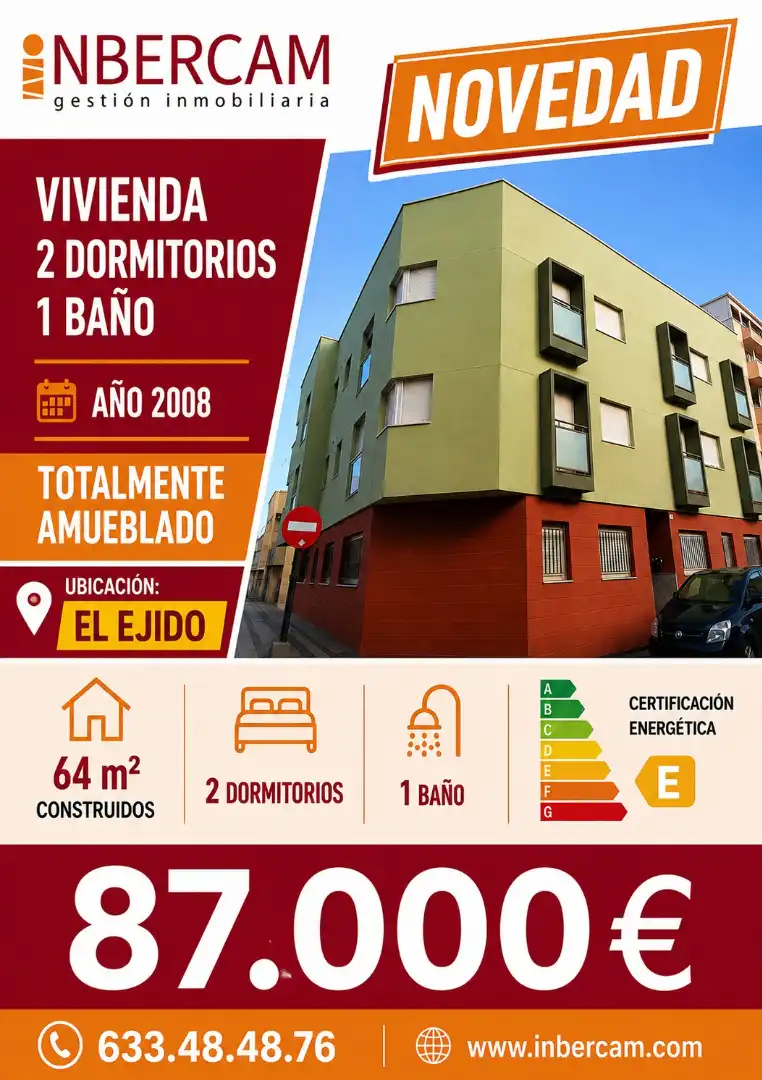 Vista exterior de Piso en venta en El Ejido con Amueblado y Balcón