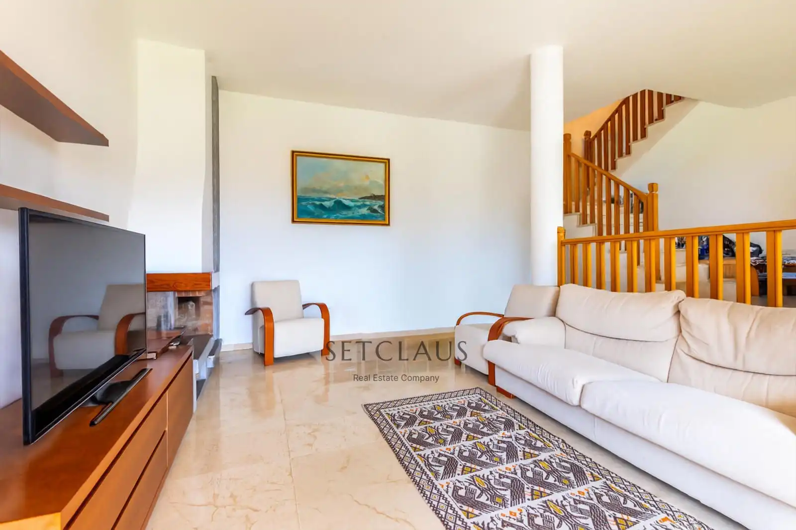 Sala de estar de Casa adosada en venta en Teià con Aire acondicionado, Calefacción y Jardín privado