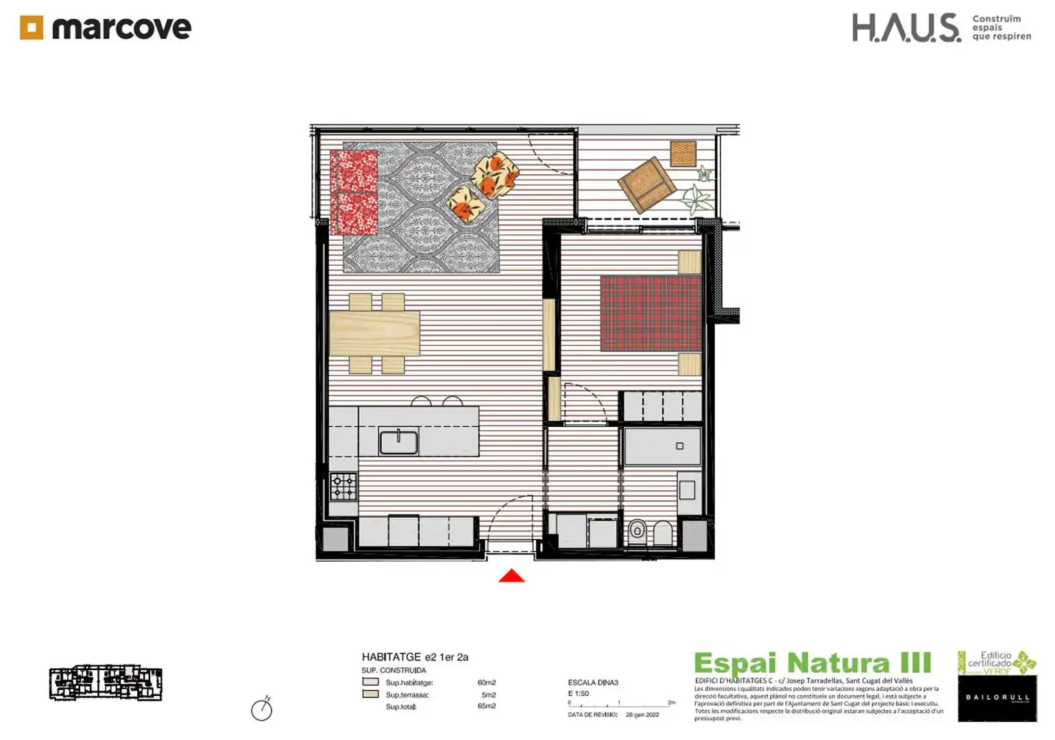 Piso con terraza en venta en josep tarradellas, imagen 61
