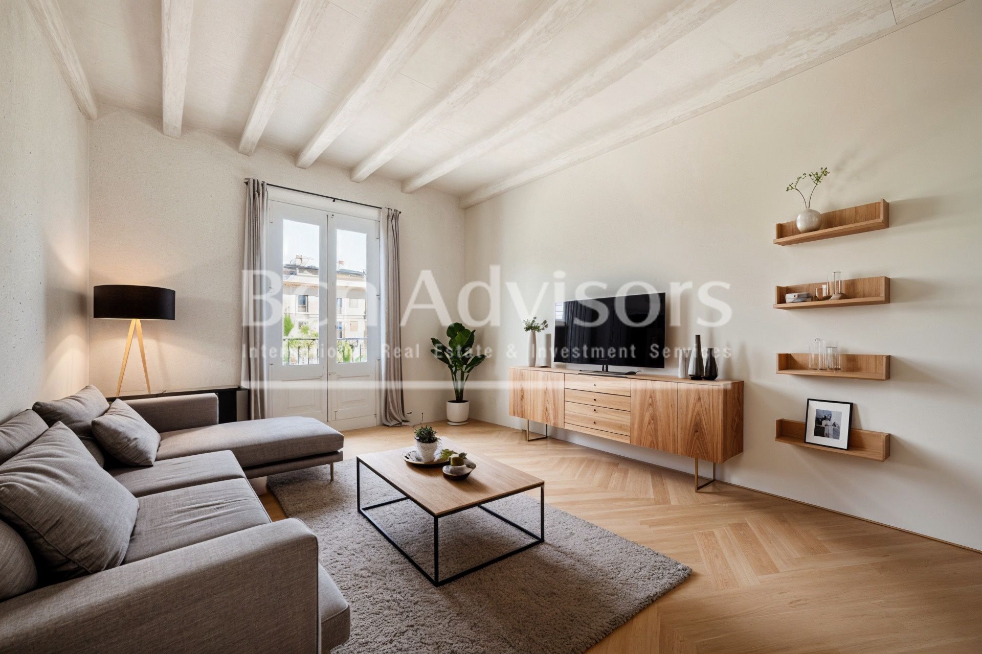 Sala d'estar de Pis en venda en  Barcelona Capital amb Aire condicionat, Calefacció i Parquet